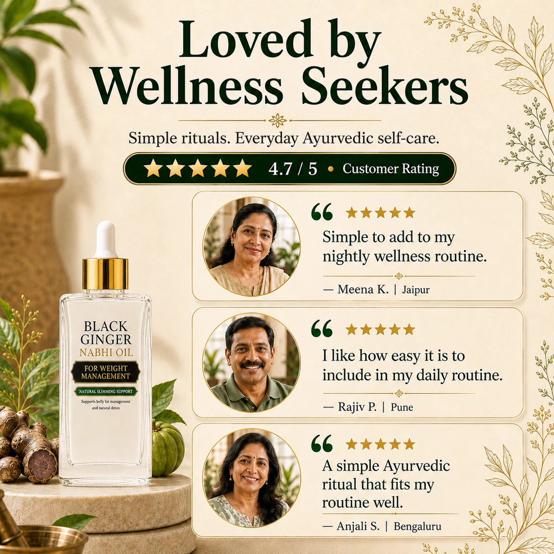 Black Ginger Nabhi Oil - Weight Management | Body Detoxification